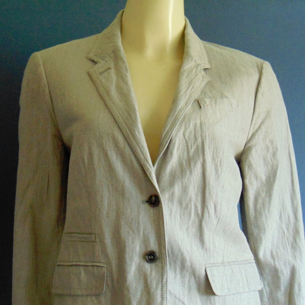J. Crew Flax Beige Metallic Schoolboy Jacket 10 - Picture 3 of 8